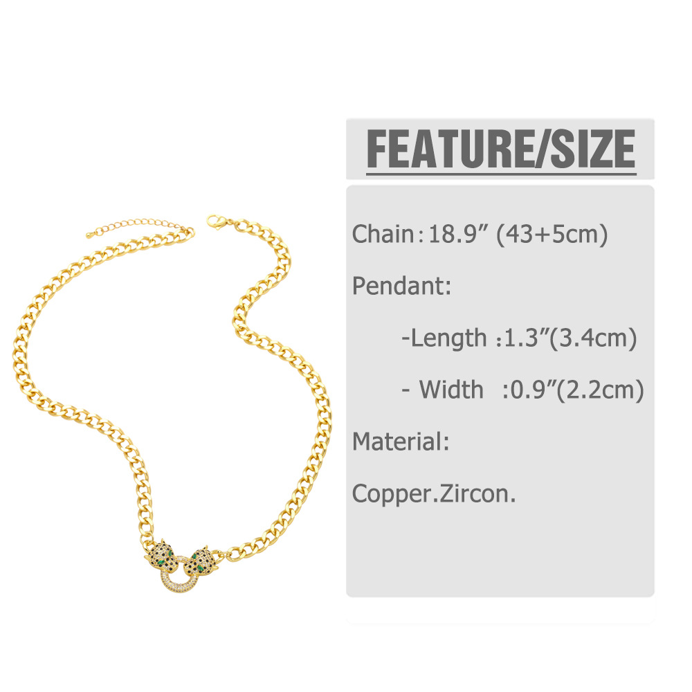 Fashion Copper Animal Bracelet Necklace Zircon Copper Necklaces