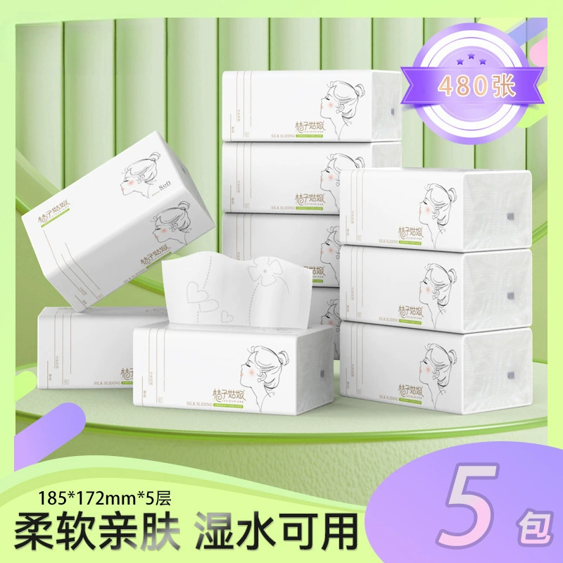 5 упаковок папиросной бумаги, 100 листов мягкой салфетки для лица, нетканая туалетная бумага, оптовые салфетки в большой упаковке, подходят для детей.