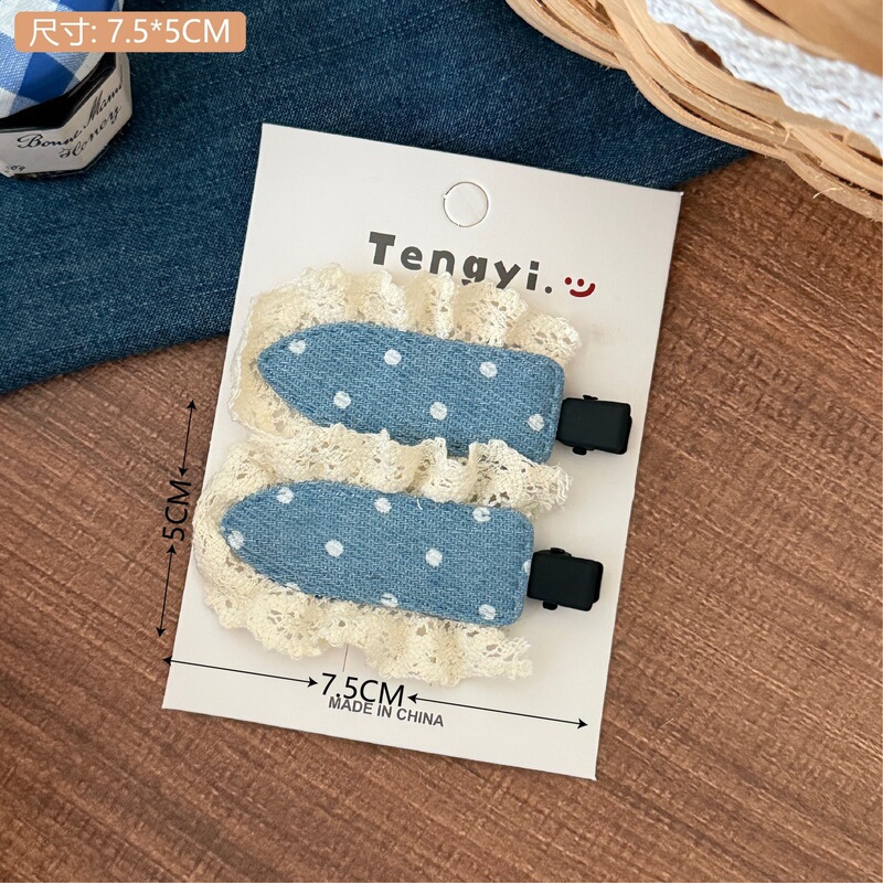 红色系格纹圆点蕾丝花边掰掰夹少女时尚百搭碎发夹甜美刘海夹发饰|undefined