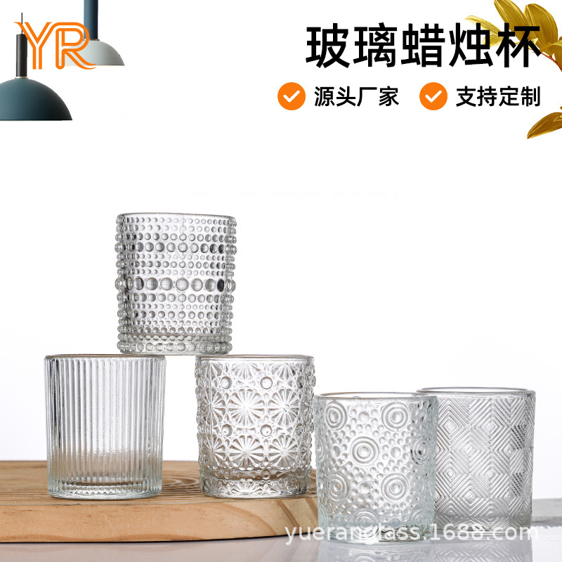 Transparent glass candle