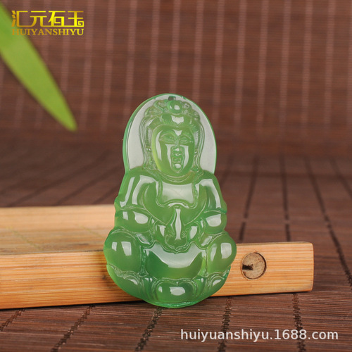 Natural Colorful Agate Guanyin Buddha Pendant Chrysoprase Maitreya Buddha Laughing Buddha Bodhisattva Pendant Live Broadcast Supply Wholesale