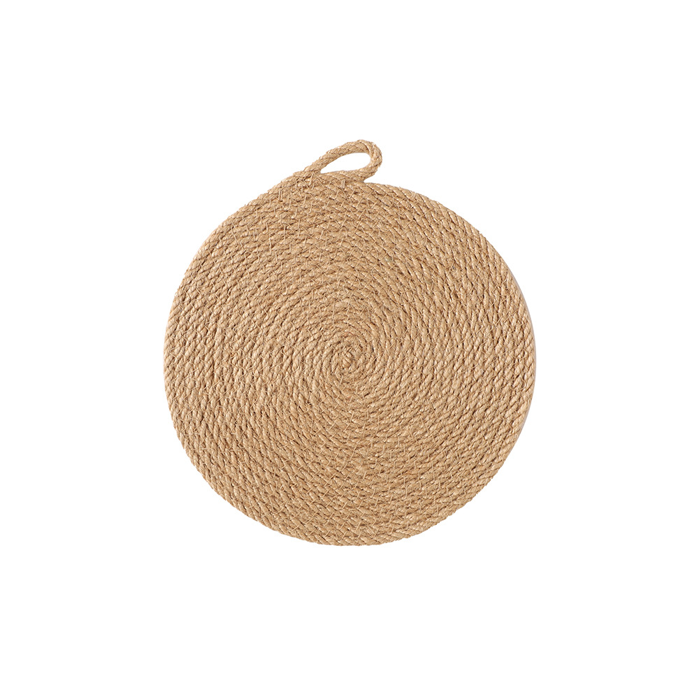 Yute natural tejido aislante de goma de seda natural alta sensación puede colgar en la pared con anillo almohadilla de mesa de comedor en la almohadilla de comedor occidental