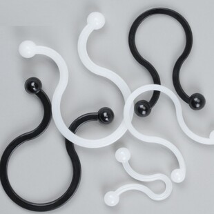 T Series Twisted Wire Clip Nylon Wire Clip Twisted Wire Ring Spherical Cable Ring Clip Plastic Cable Organizer Black and White