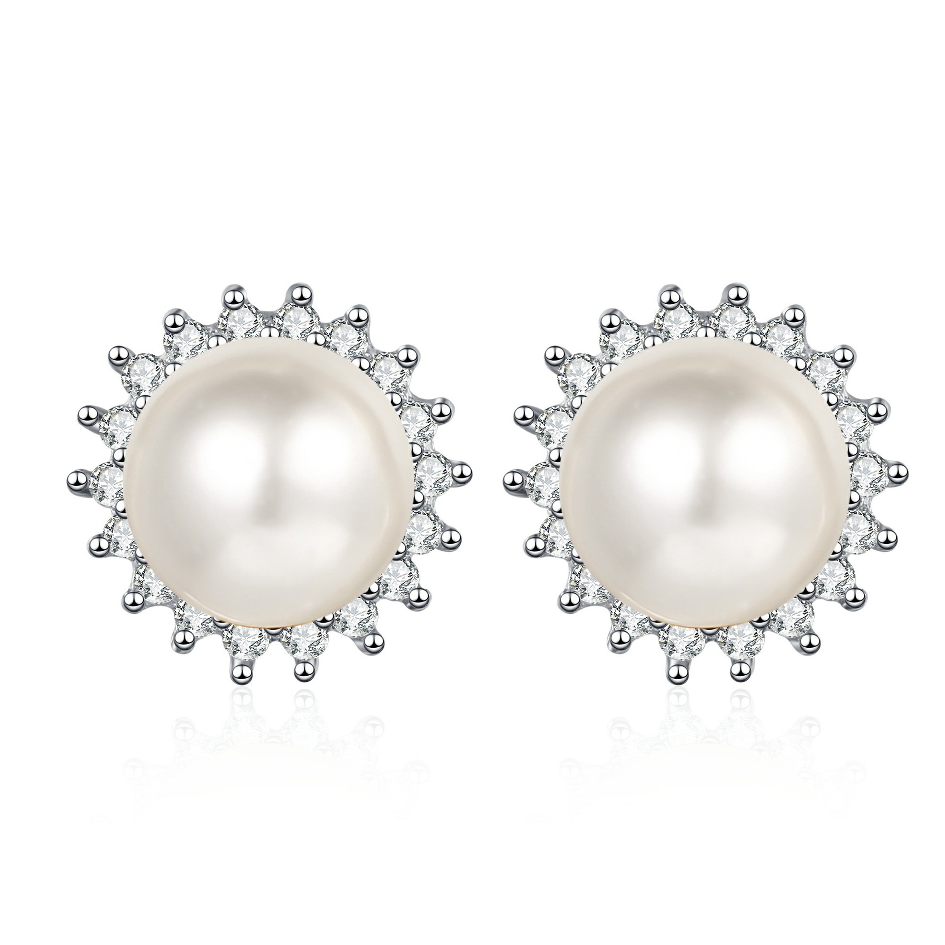 Orecchini a cerchio girasole in argento sterling con moissanite_voghion.com