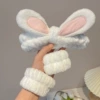 White/rabbit ear headband + wrist strap 2 ultrasonic interfaces