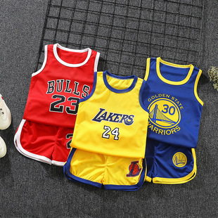 Children's Summer Casual Sports Short-Sleeved Shorts Suit Boys and Girls Basketball Uniforms Summer Primary School Students Performance Clothing