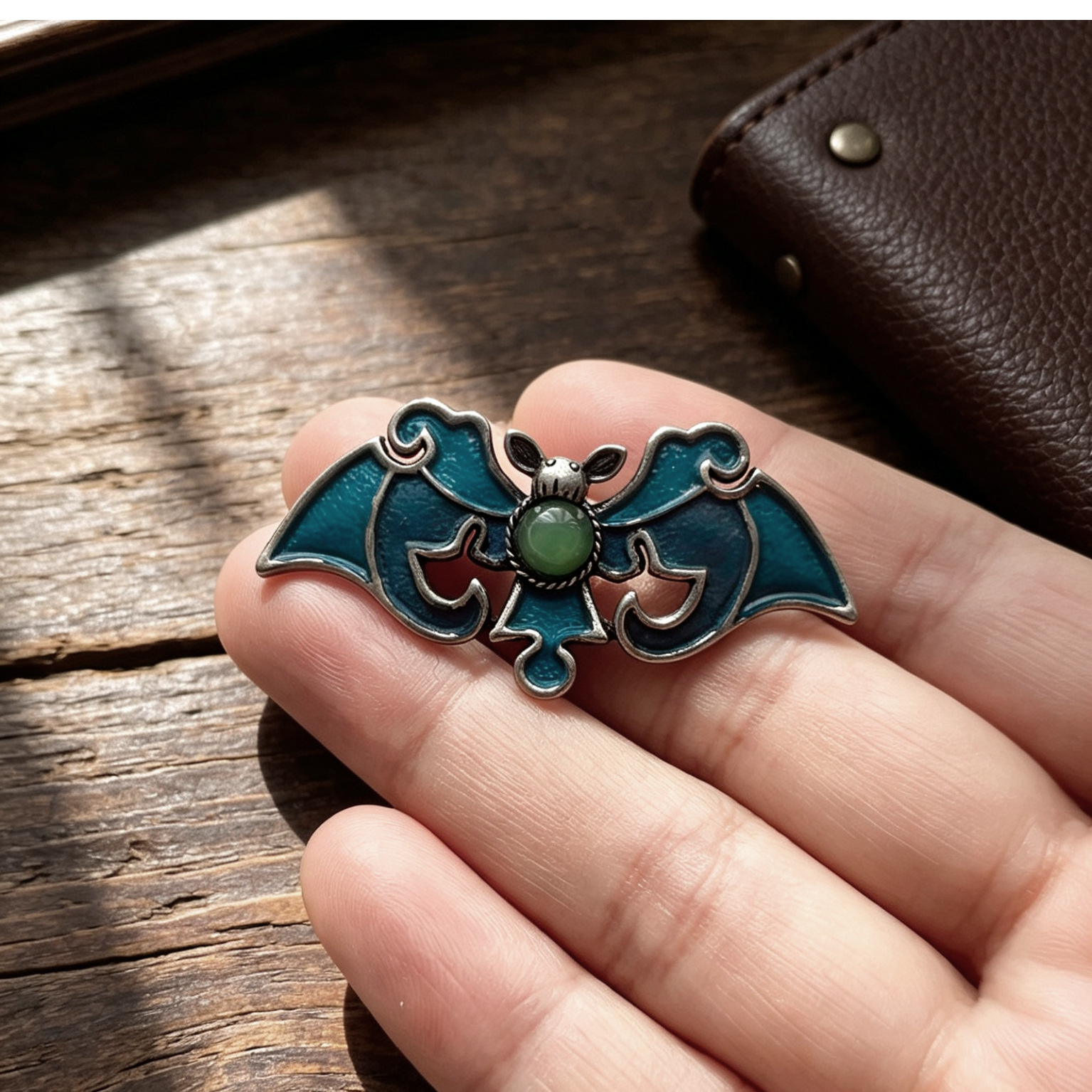 Wholesale Chinese-Style Burnt Blue Bat Brooches with Auspicious Meanings, Enamel Drip Oil Jewelry Accessories, Hanfu Accessories