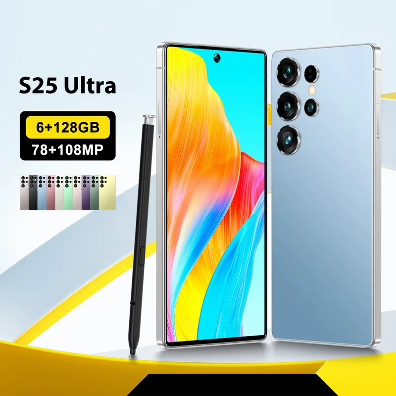 Smartphone S25 Ultra, Android 4G, large camera, wide display, multiple colors