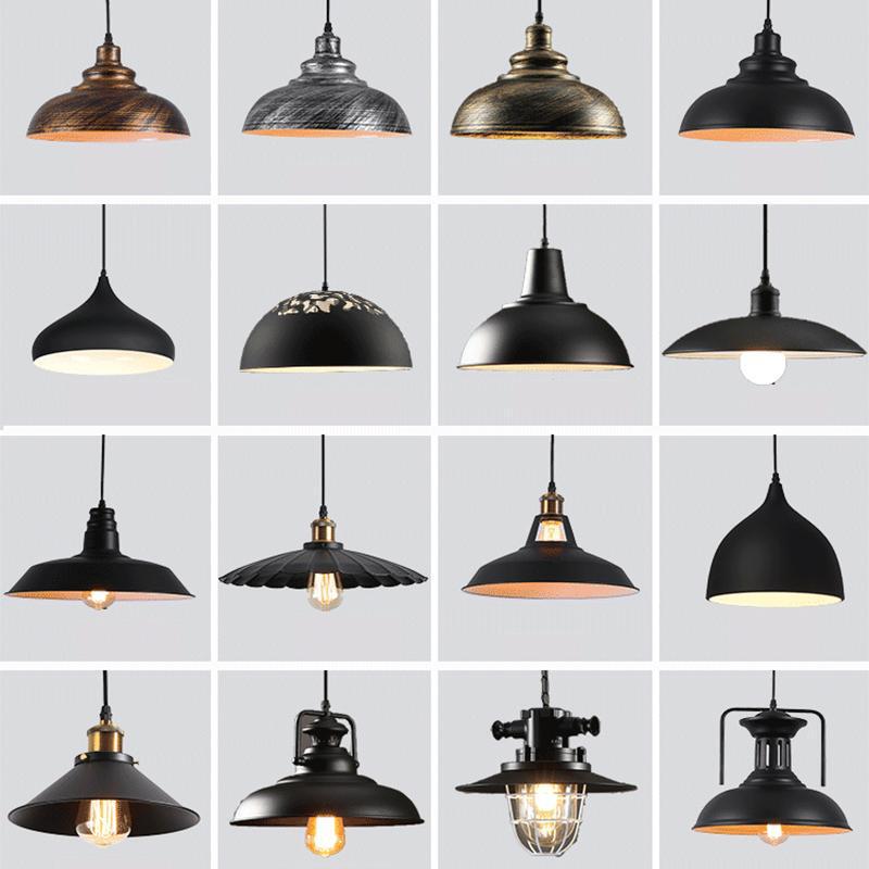 Vintage Industrial Style Iron Art Restaurant Chandelier Cafe Tavern Bar Nostalgic Single Head Pot Cover Restaurant Dining Table Lampshade