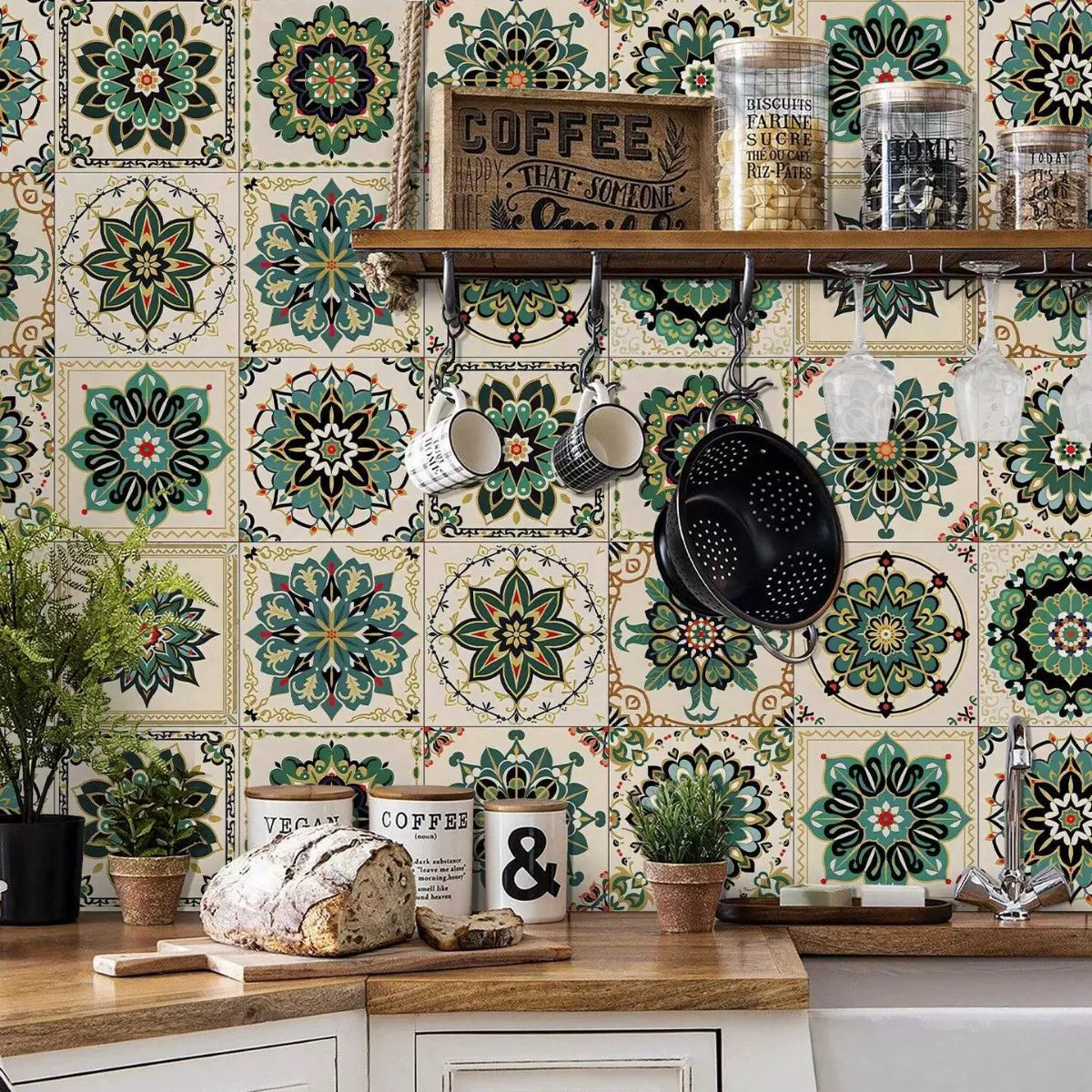 24片欧式自粘瓷砖贴室内装修墙纸美化壁纸PVC哑膜防水阻燃贴纸壁