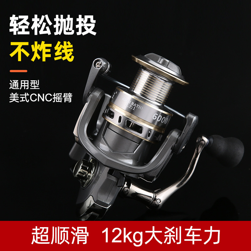 正品名伦狼王鱼轮纺车轮全金属远投轮金属摇臂微物路亚轮渔轮斜口|undefined