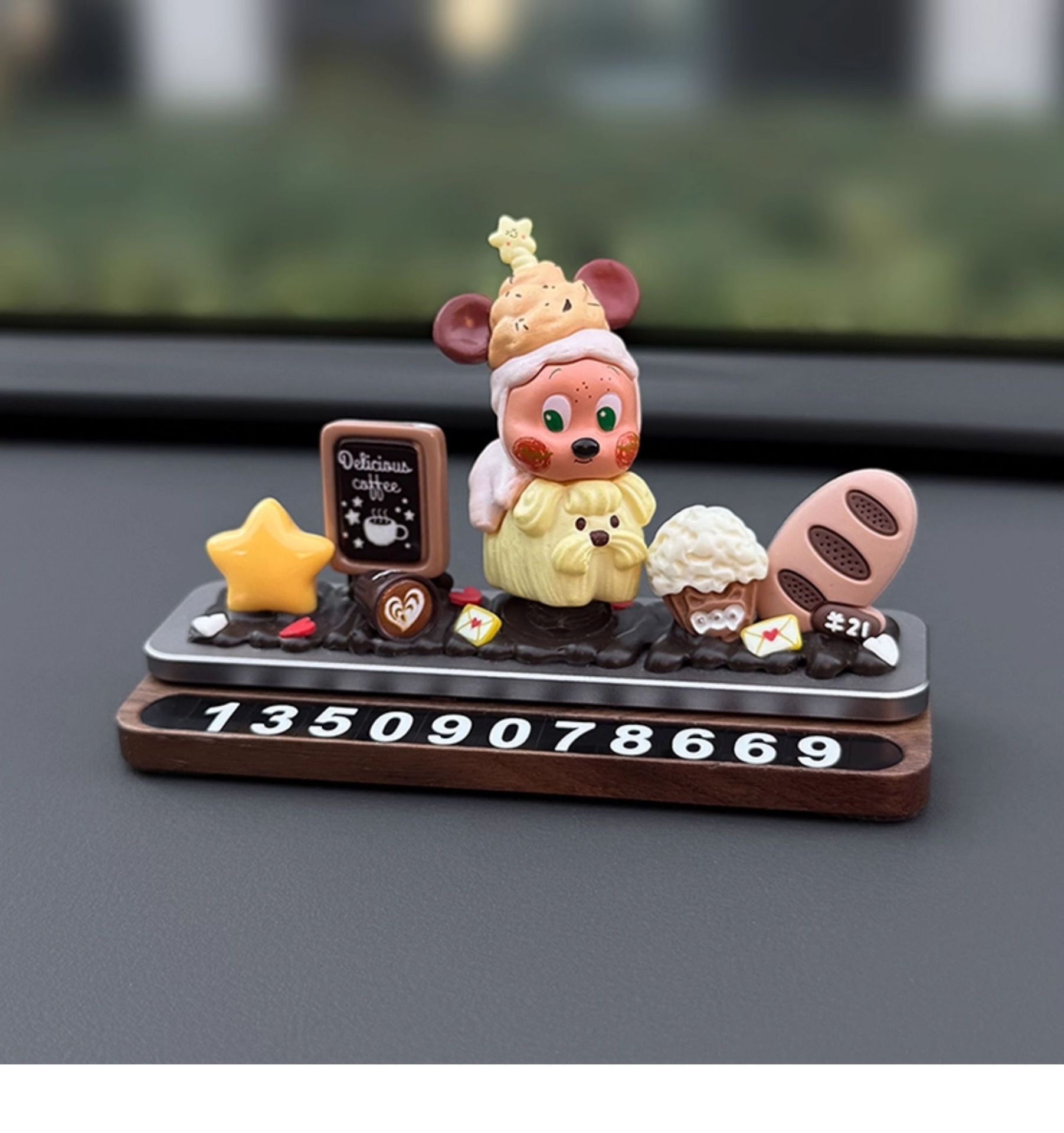 Car Phone Number Plate, Temporary Parking Car Decoration, Cute Star-Shaped Girl Figure