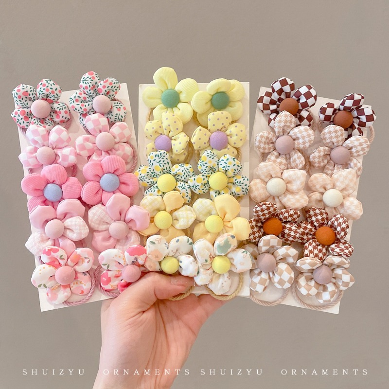 Cuerda de pelo para niños tocado de flores banda de goma elástica alta no daña el cabello banda de goma duradera cuerda de pelo de bebé lazo anillo de pelo