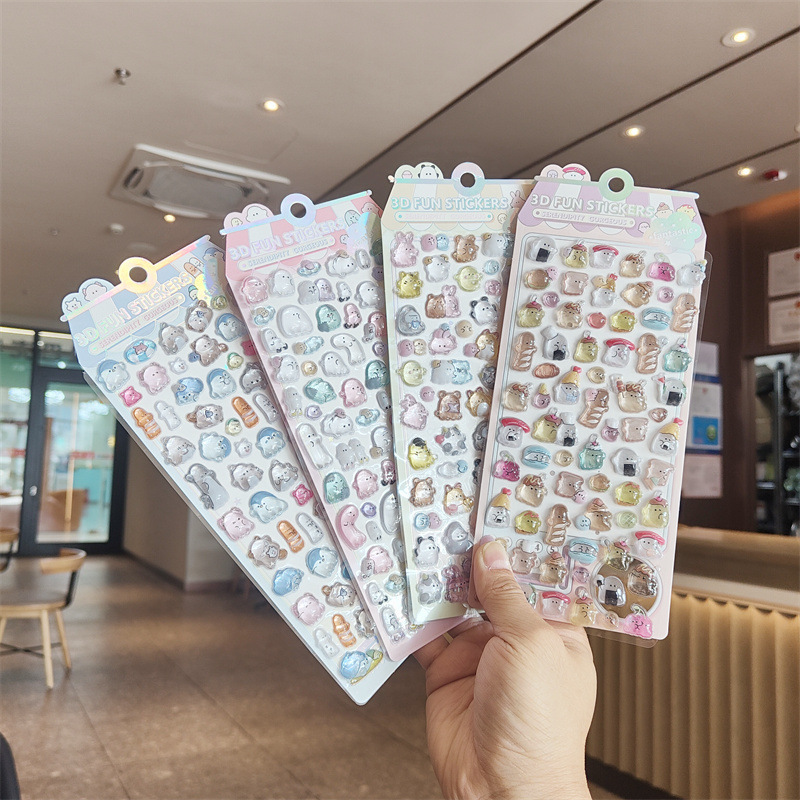 Cute Cartoon CRUX Genuine Faint Family 3D Relief Stereo Sticker Phone Case Water Cup DIY Waterproof Decoration