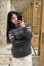 深圳南油高端秋冬气质通勤拉链黑色长袖拼接羽绒服男女同款