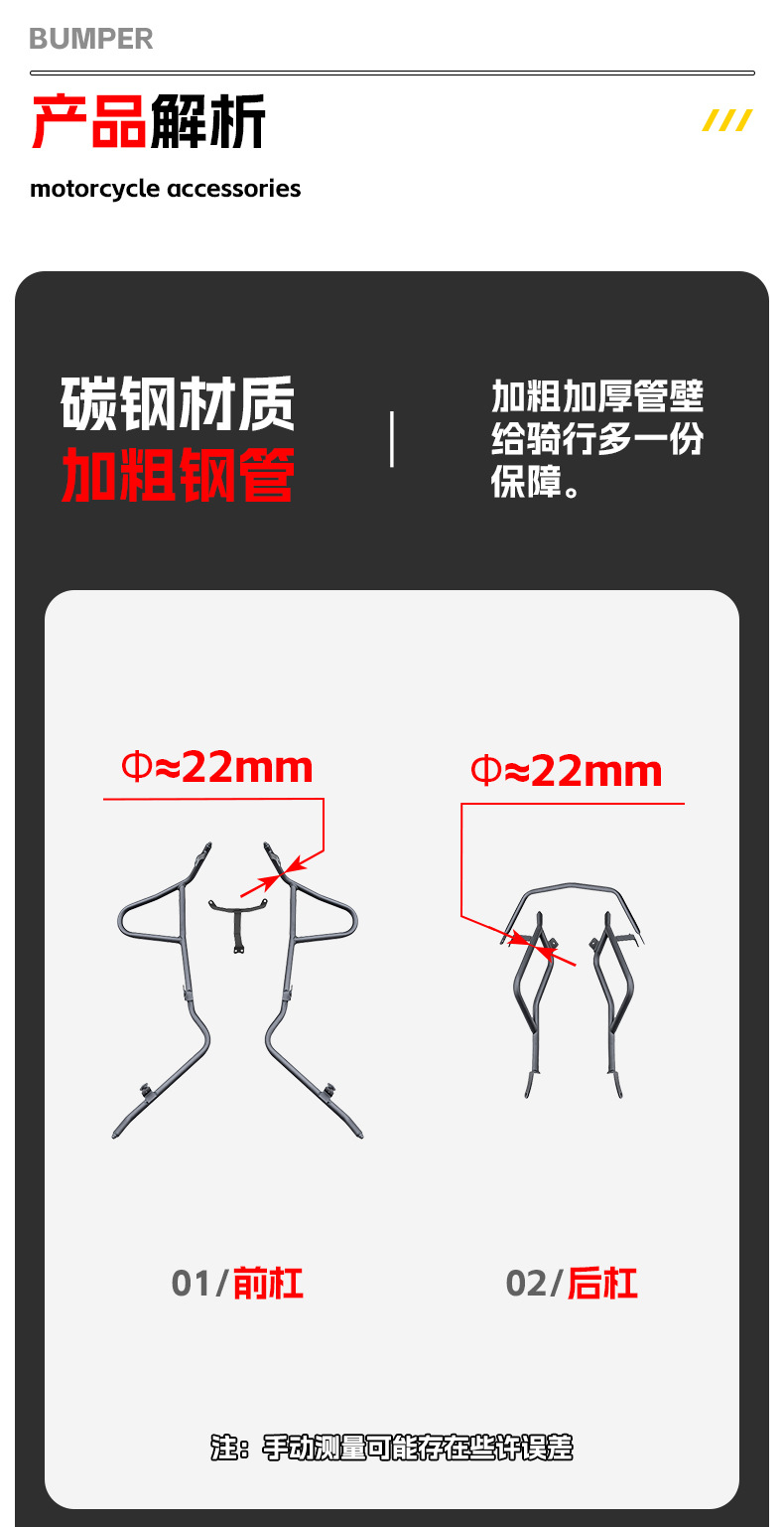 Suitable for 25 Skyhawk Tx150 Fully Enclosed Bumper Front and Rear Bumper Anti-Fall and Anti-Collision Protective Bar Modification Accessories