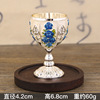 Small wine cup of European -style high -end 30 ml wine glass Creative home retro metal glass liquor glass