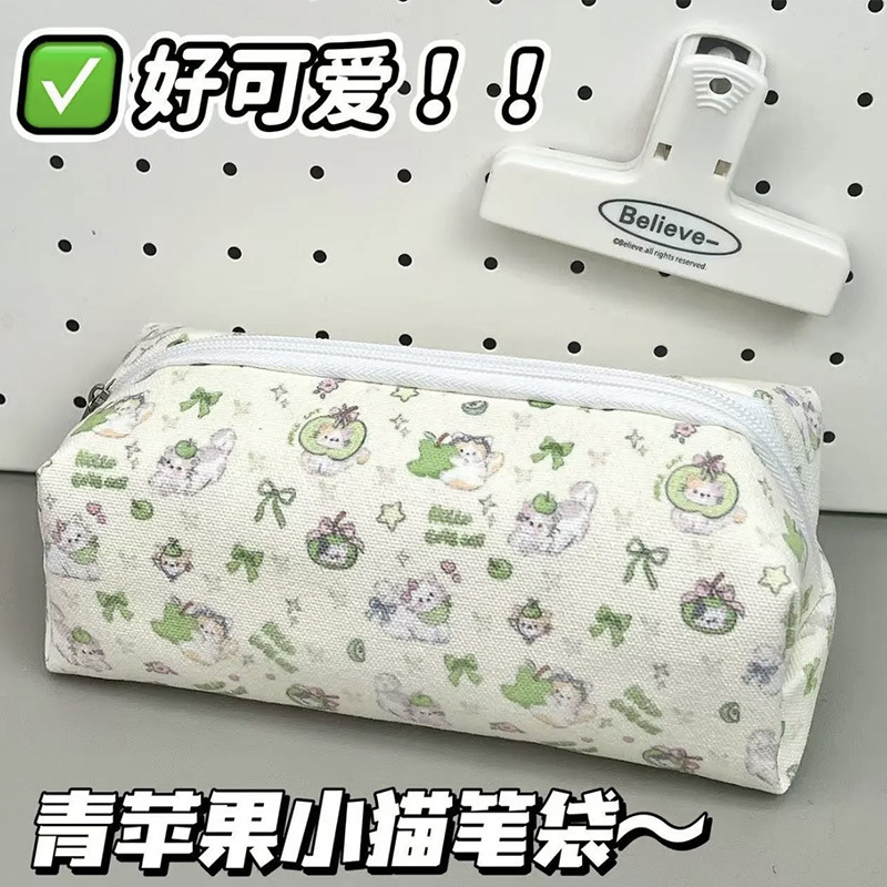 音符方方笔袋ins可爱高颜值印花大容量化妆袋少女学生文具收纳袋|undefined