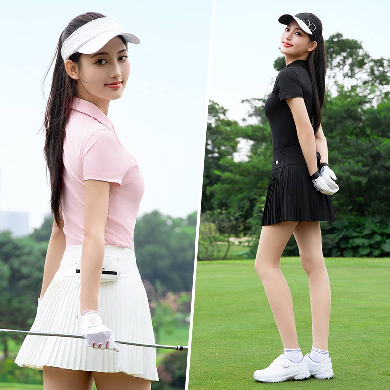 Áo polo nữ thể thao chơi golf tennis mùa hè, vải mát khô nhanh UPF50 kháng khuẩn — Áo trắng [3A kháng khuẩn/UPF50/mát khô nhanh] YF790, Áo đen [3A kháng khuẩn/UPF50/mát khô nhanh] YF790, Áo phấn hoa anh đào [3A kháng khuẩn/UPF50/mát khô nhanh] YF790