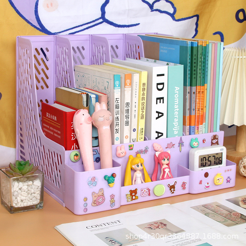 보라색 스트립 펜 홀더