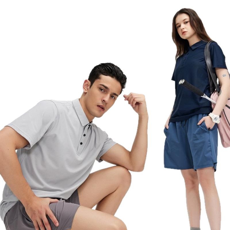 Verano de 2025 nuevo deporte ocio polo de manga corta para mujeres y hombres collar clásico versátil seco rápido transpirable se puede imprimir