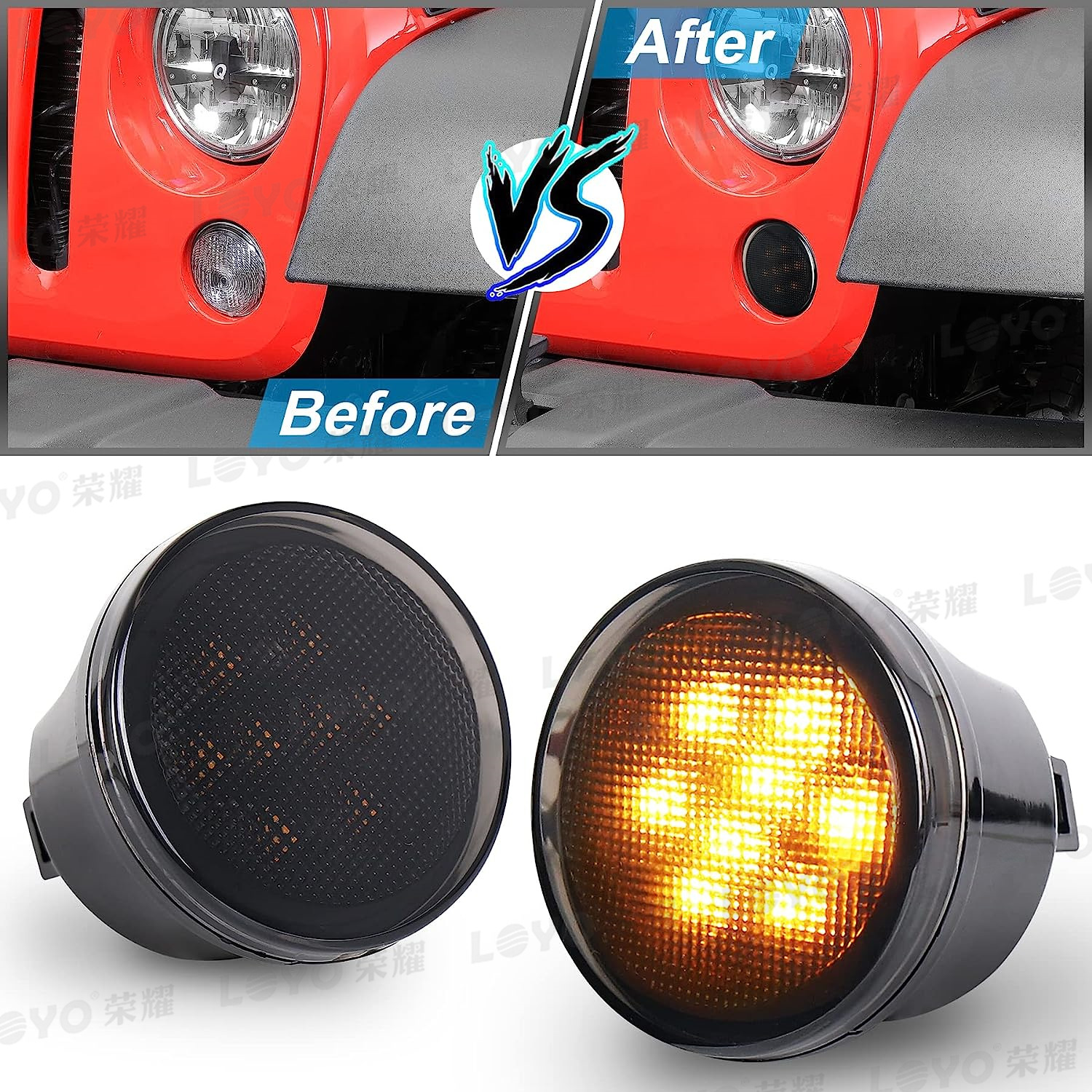 Suitable for Jeep Wrangler JK China Net Light Wrangler Dragon Edition China Net Turn Signal Front Turn Signal Light