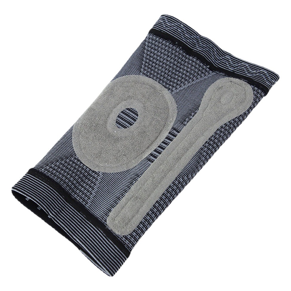 Sports Knee Pads with Silicone Spring Support Strips for Cycling, Mountaineering, and Running, Short Nylon Protective Gear with Shock Absorption and Anti-Slip Features