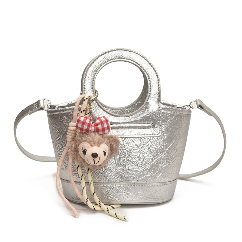 Bolso para mujeres 2026 nuevo nicho coreano de comida de mano cesta bolsa de cubo de textura alta de viaje mochila de hombro