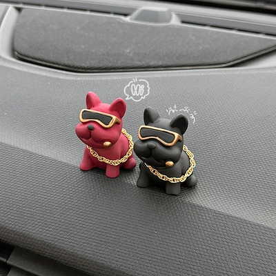 Nömrəli dayanma kartı — Moving License Plate Card - french-bulldog-2-pack-red-black-comes-with-traceless-glue