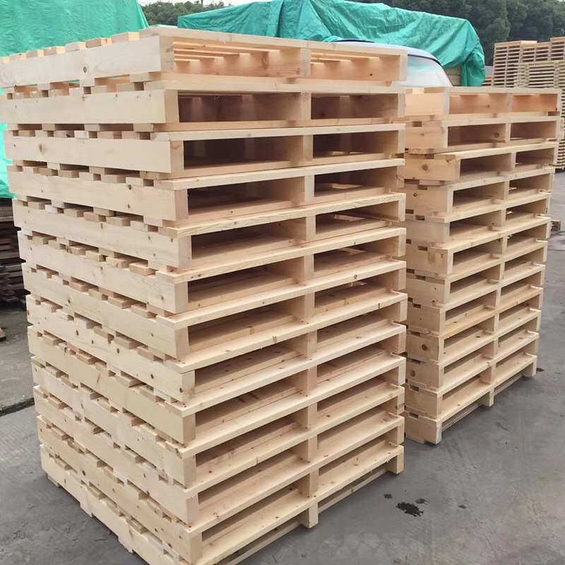 厂家供应二面进叉免熏蒸实木托盘物流运输胶合板托盘木质栈板定制