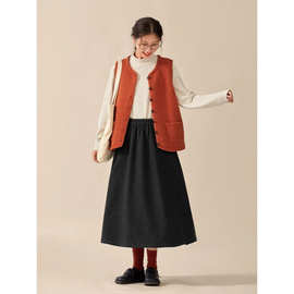 百搭高腰半身裙女秋冬气质a字裙