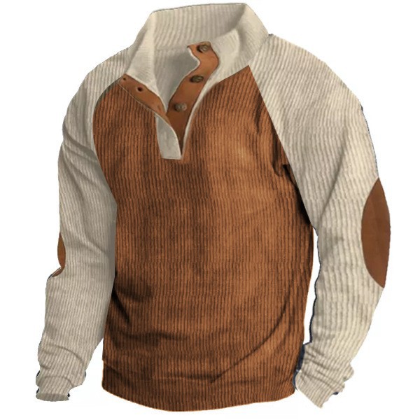 Fall  3D Popular Digital Print Standing Collar Men's Casual Sweaters Outdoor_voghion.com