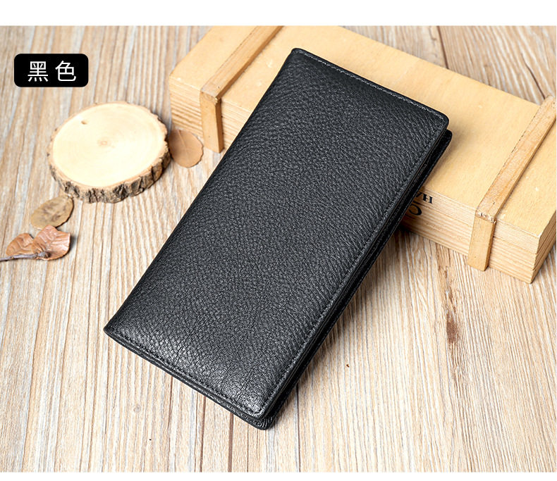 Ví nam dài da bò đầu lớp cao cấp , ví gấp nhiều ngăn có khóa từ — Màu đen chi tiết 23