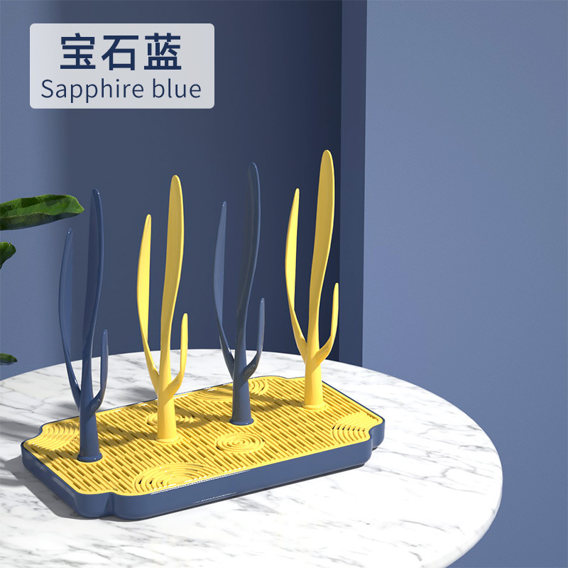 Botella de bebé rack de secado rack de secado portátil multifuncional para bebés en forma de árbol desmontable tetina marco de drenaje marco de soporte