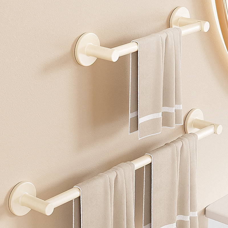 Cream style towel rack bathroom punch-free wall-mounted storage rack bathroom toilet toilet single bar towel bar Cream style towel rack bathroom punch-free wall-mounted storage rack bathroom toilet toilet single bar towel bar