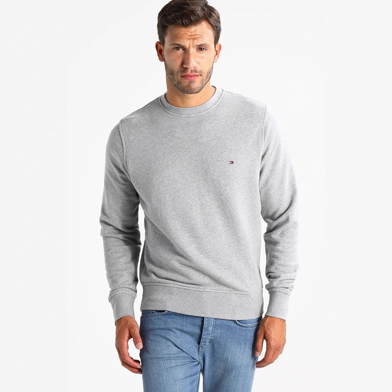 Tommy Men's Autumn and Winter Sweatshirt Round Neck Knitwear Base Layer All-Cotton Men's Fleece-Lined Warm Sweatshirt for Men Tommy Men's Autumn and Winter Sweatshirt Round Neck Knitwear Base Layer All-Cotton Men's Fleece-Lined Warm Sweatshirt for Men