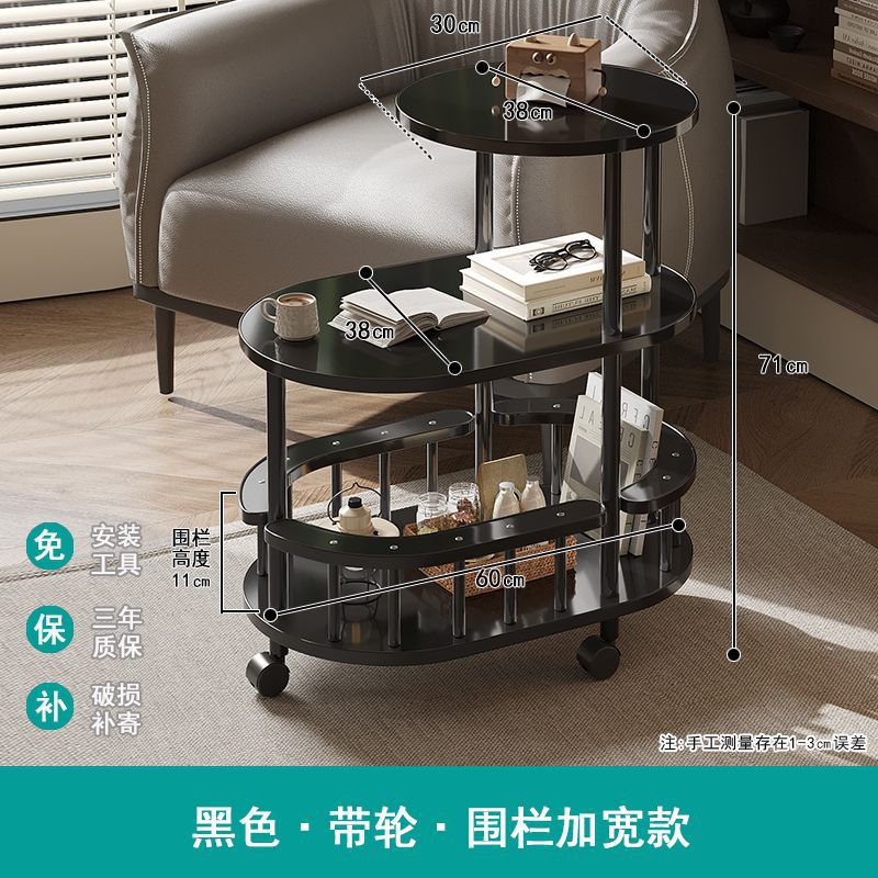 Salón de estar de madera sólida sofá móvil tablero de té pequeño tipo de casa mesa estrecha dormitorio casero gorras estante de ropa