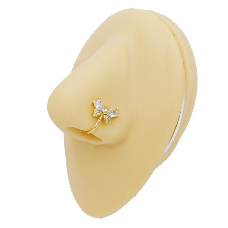 Anello naso farfalla in rame con zircone senza foratura_voghion.com