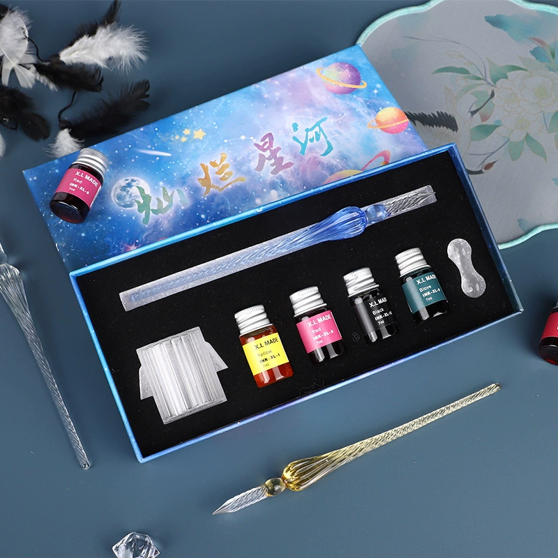 Glass rollerball pen, ink, brush for elementary school students, Birthday gift