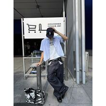 美式复古赤耳原牛A字版型直筒碎花牛仔裤男设计感时尚情侣款长裤