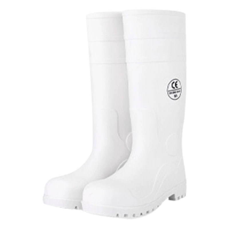Простые резиновые сапоги с высоким берцем, обувь для воды шеф-повара, резиновые сапоги с высоким берцем на резиновой подошве, белые резиновые сапоги с носком и защитой труда