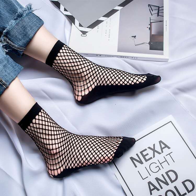 Fishnet Stockings Summer Thin Short Mesh Stockings Foot Thickened Sexy Hollow Invisible Women's Short Socks Non-slip