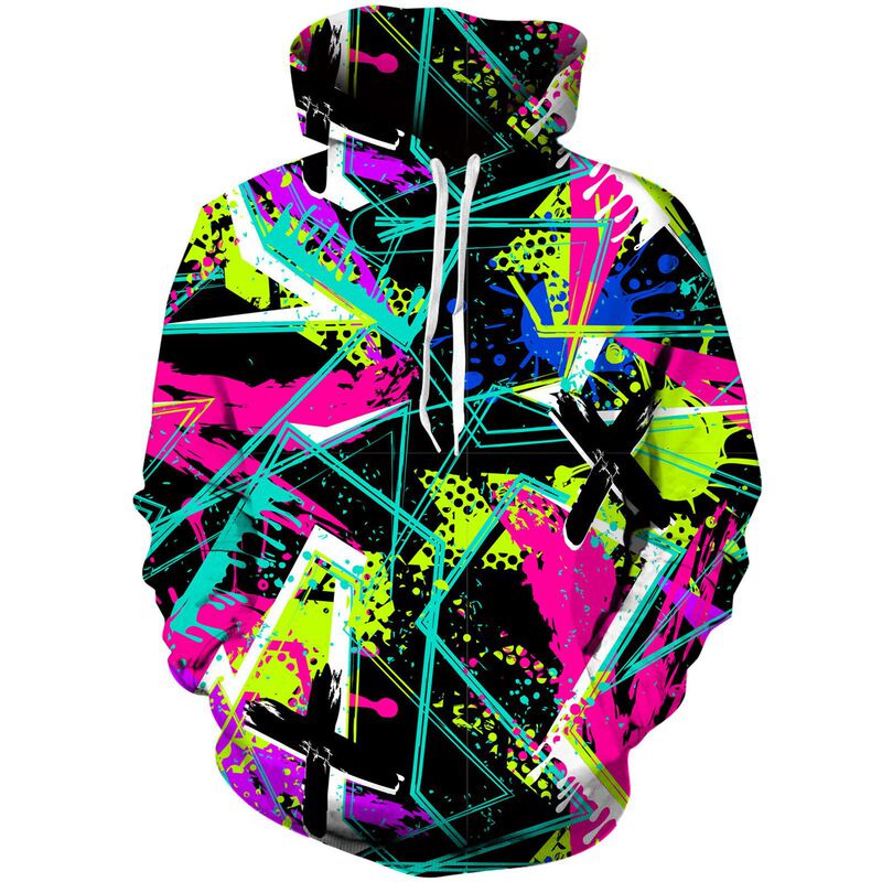 Foreign Trade Direct Sales Wholesale European and American Men's Digital Print Pullover Long-Sleeve Sweatshirt Loose Hooded Casual Sweatshirt Spring Style