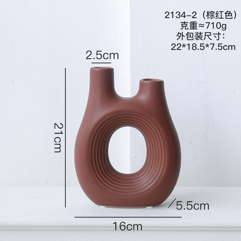 Morandi moderno vasos de cerámica estriados decoración de estudio sala de estar flor geométrica decoración de sala de alojamiento modelo