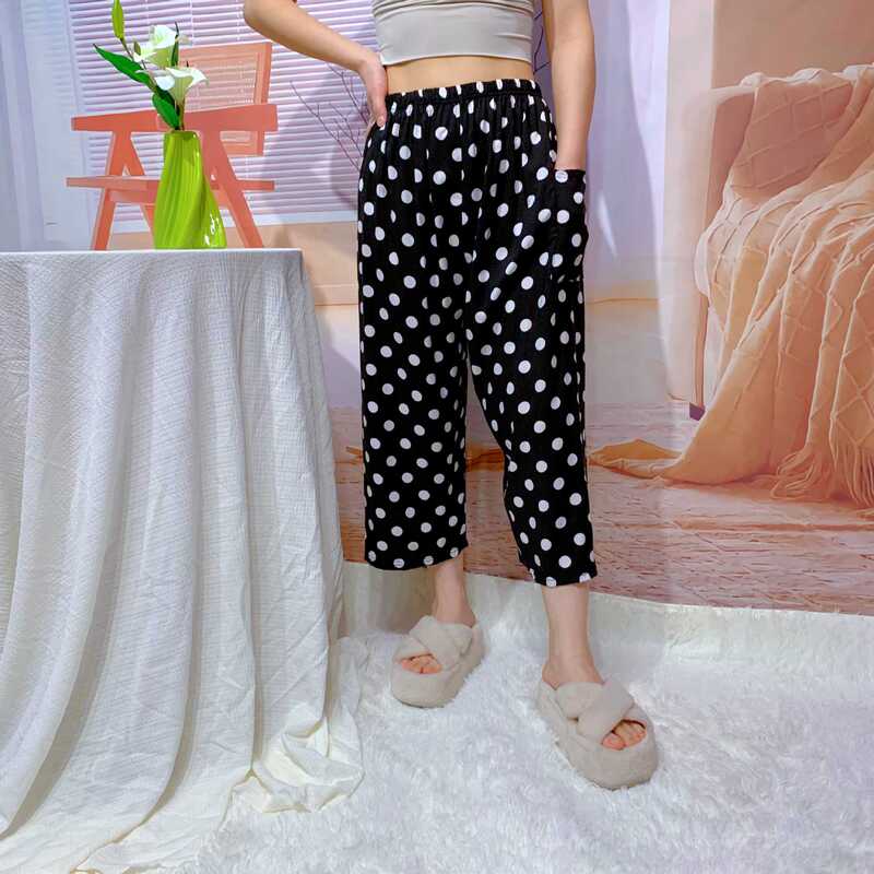 2026 New Popular Cotton Silk Three-Quarter Length Pants for Women, Suitable for Outdoor Wear, Summer Thin Quick-Dry Home Wide-Leg Pants