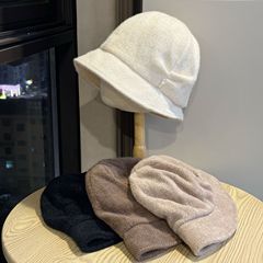 韩版珍珠渔夫帽子女2025秋冬季新款宽檐显脸小气质优雅保暖盆帽潮