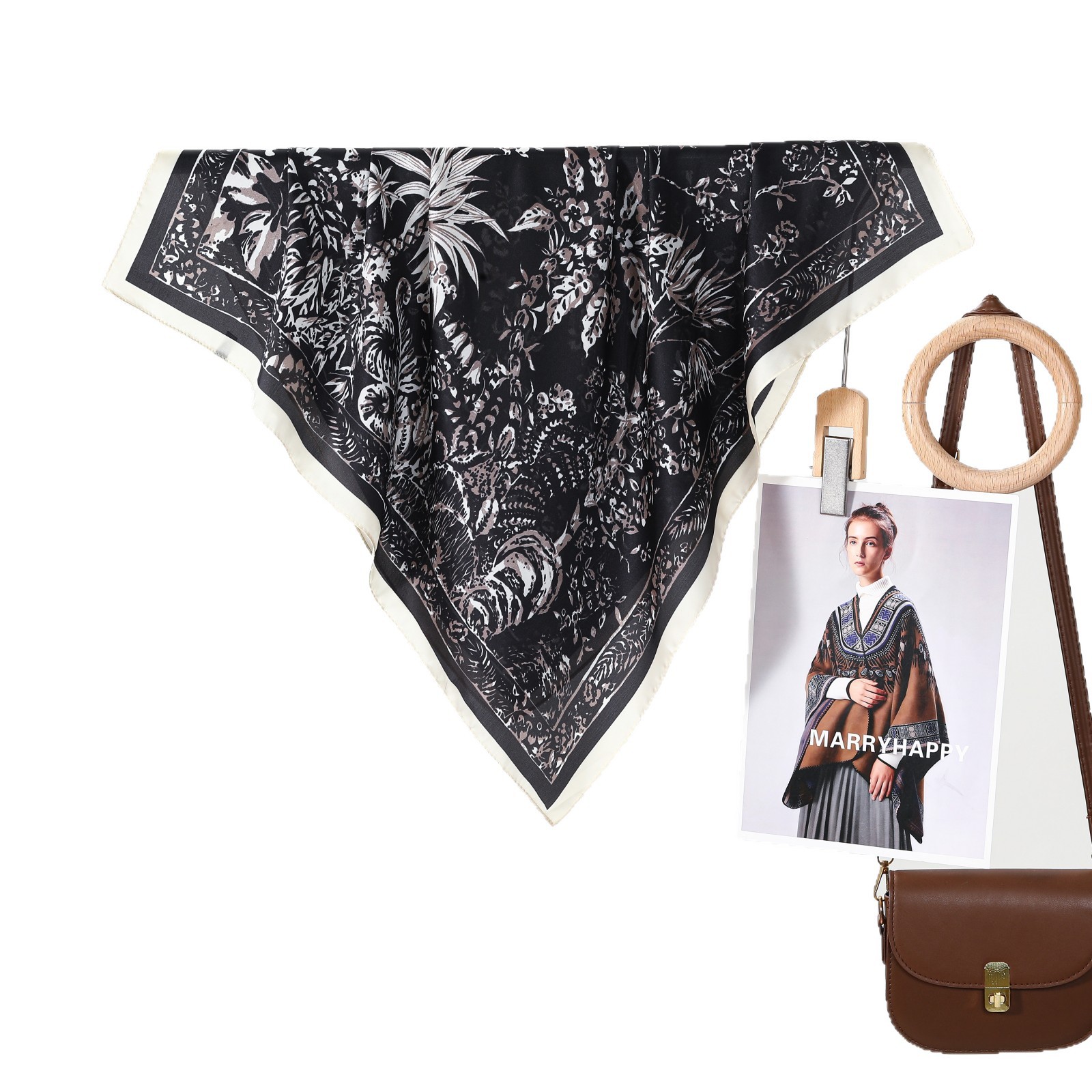 Foulard in seta donna serie foresta accessorio collo versatile_voghion.com