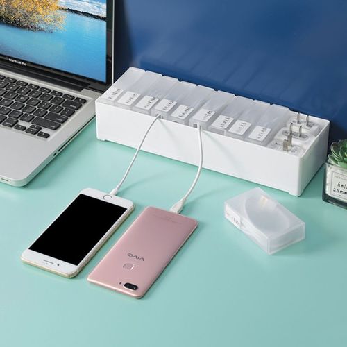Data cable storage box desktop small box mobile phone charger USB drawer compartment office storage box