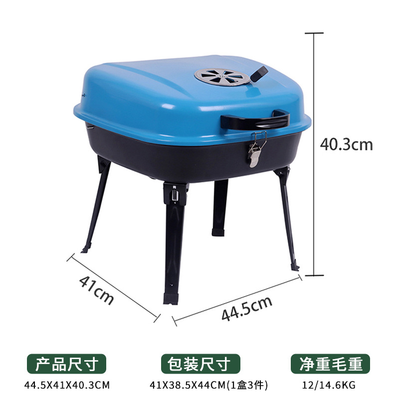 Fábrica directa portátil plegable horno de barbacoa al aire libre 5 personas carbón bbq conveniente barbacoa