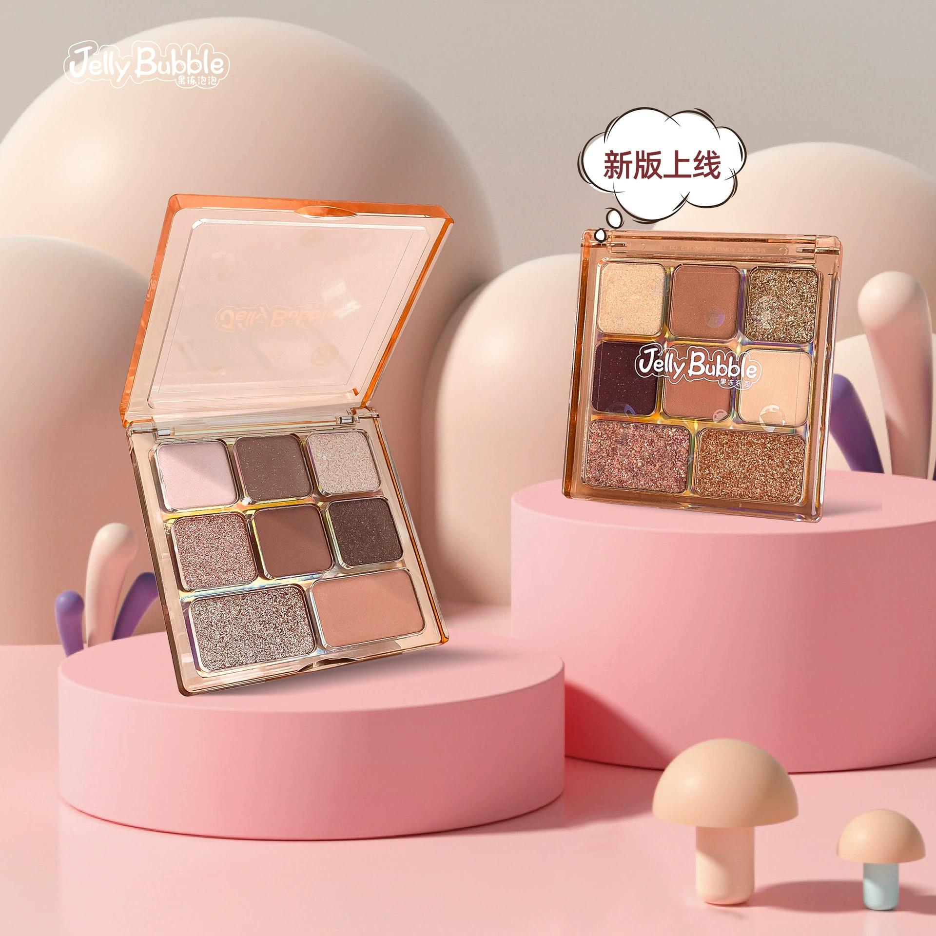 [JellyBubble Jelly Bubble 8 Colors Eyeshadow Palette Matte Earth Color Pearl Glossy Студентский Milk Tea цвет]